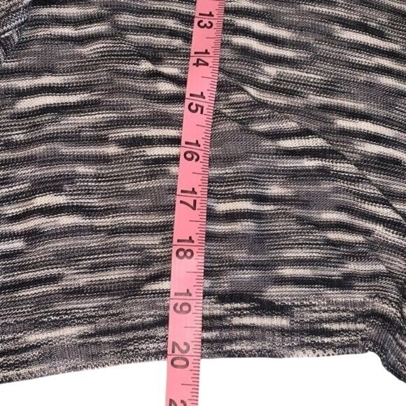 Cato Woman Open Front Cardigan 22/24W Gray/Black Striped 60% Cotton 40% Rayon - Picture 6 of 6